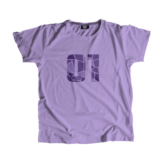 01 Number Men Unisex T-Shirt (Iris Lavender)