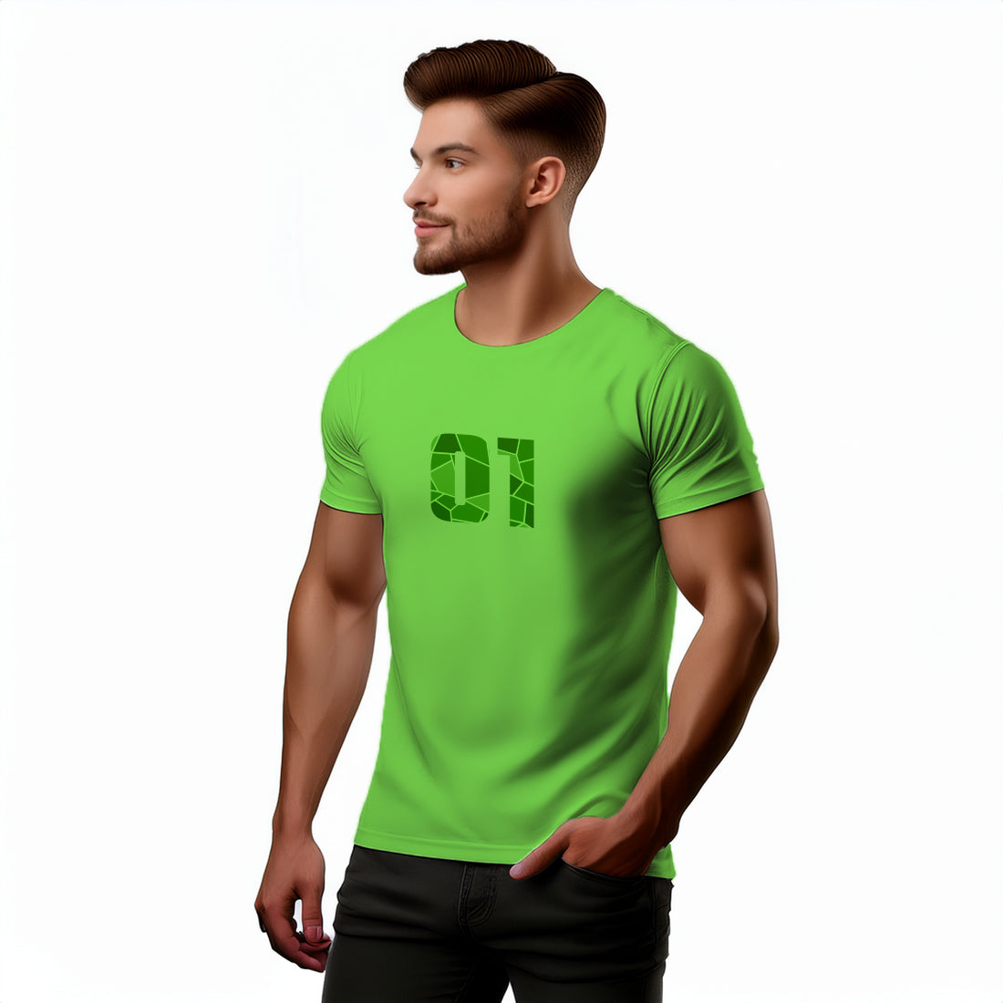 01 Number Men Unisex T-Shirt (Liril Green)