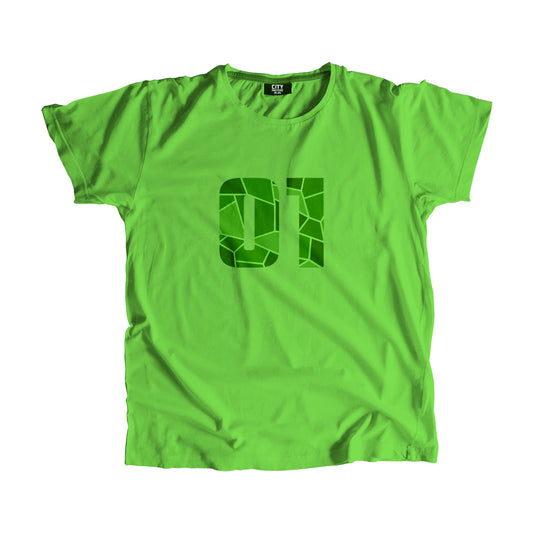 01 Number Men Unisex T-Shirt (Liril Green)