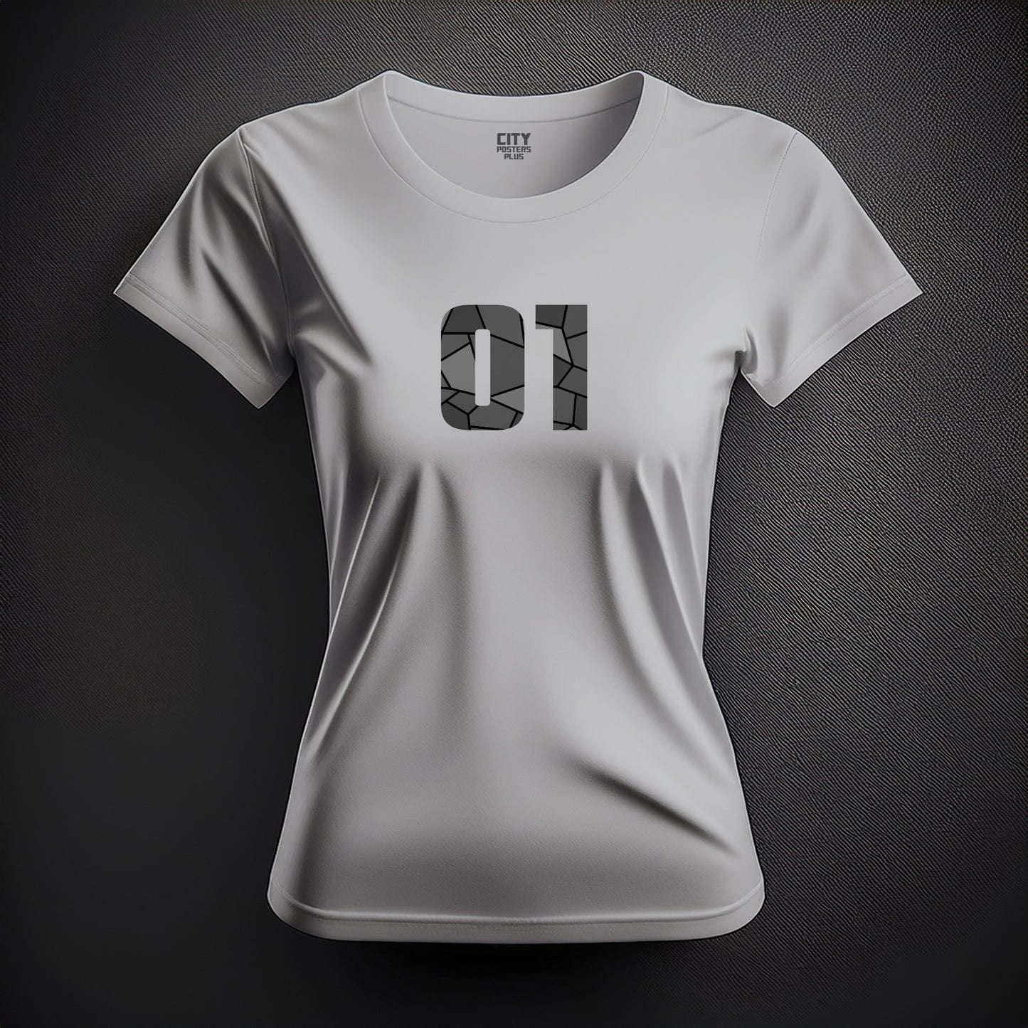 01 Number Women T-Shirt (Melange Grey)
