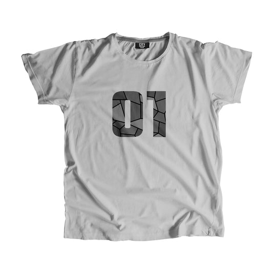 01 Number Men Unisex T-Shirt (Melange Grey)