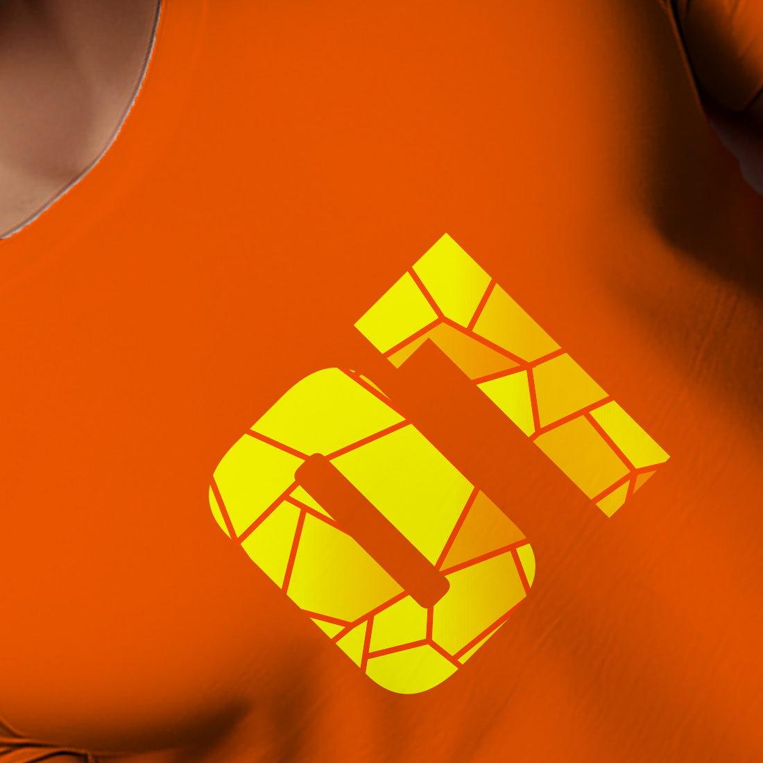 01 Number Men Unisex T-Shirt (Orange)