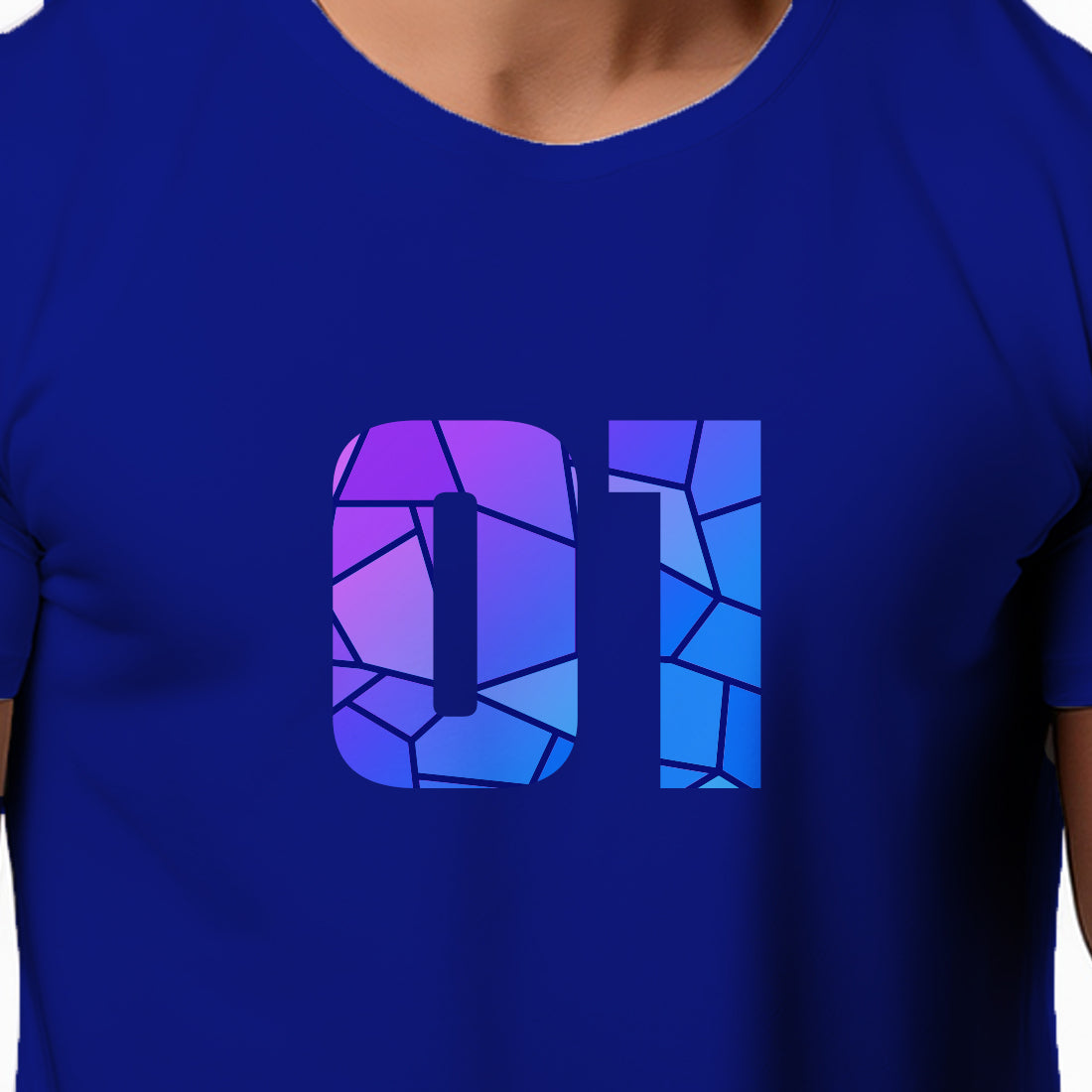 01 Number Men Unisex T-Shirt (Royal Blue)