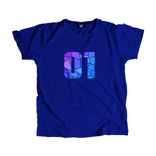 01 Number Men Unisex T-Shirt (Royal Blue)