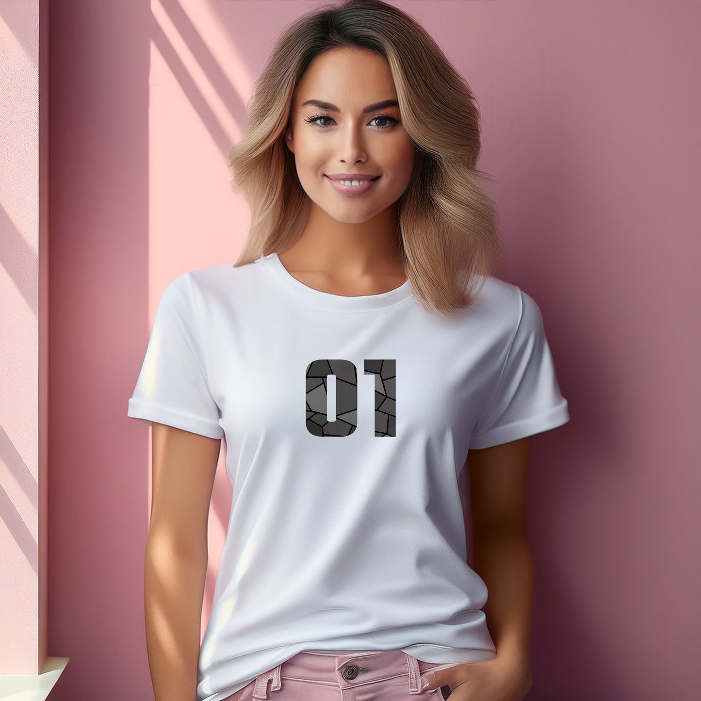 01 Number Women T-Shirt (White)