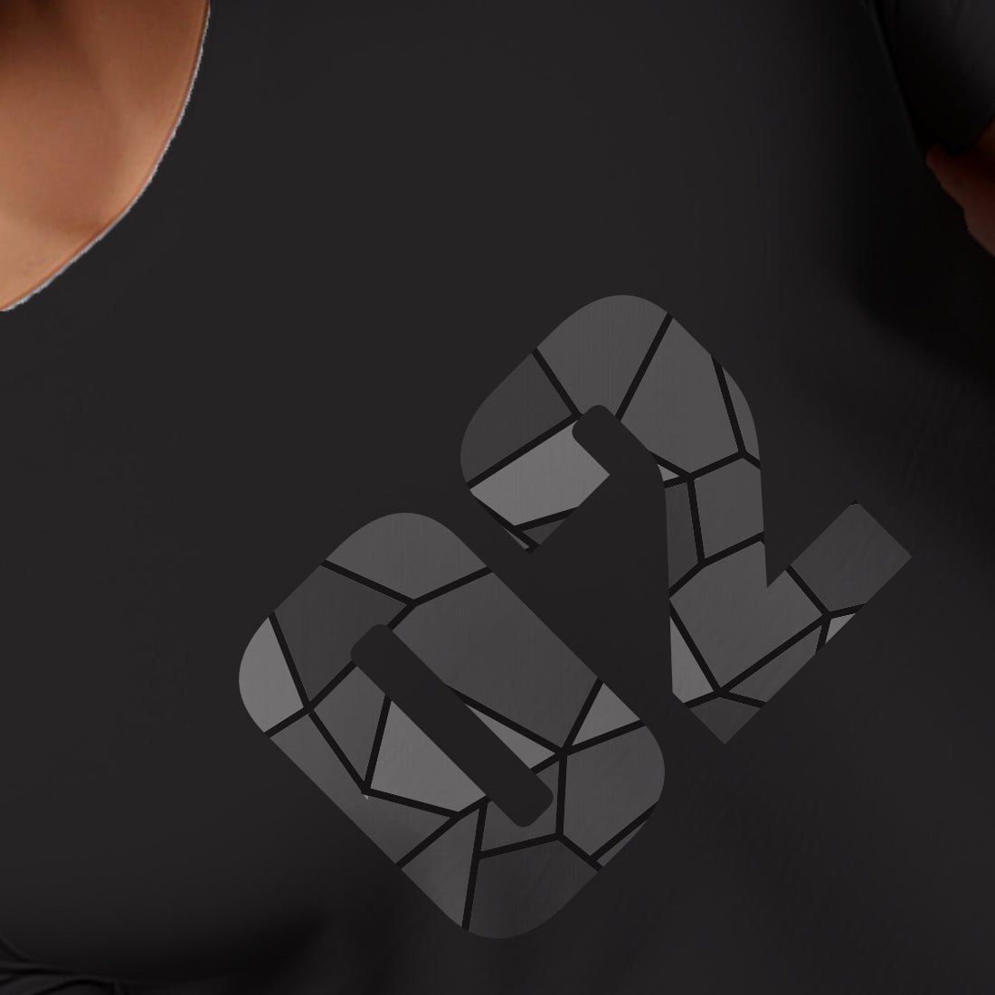 02 Number Men Unisex T-Shirt (Black)