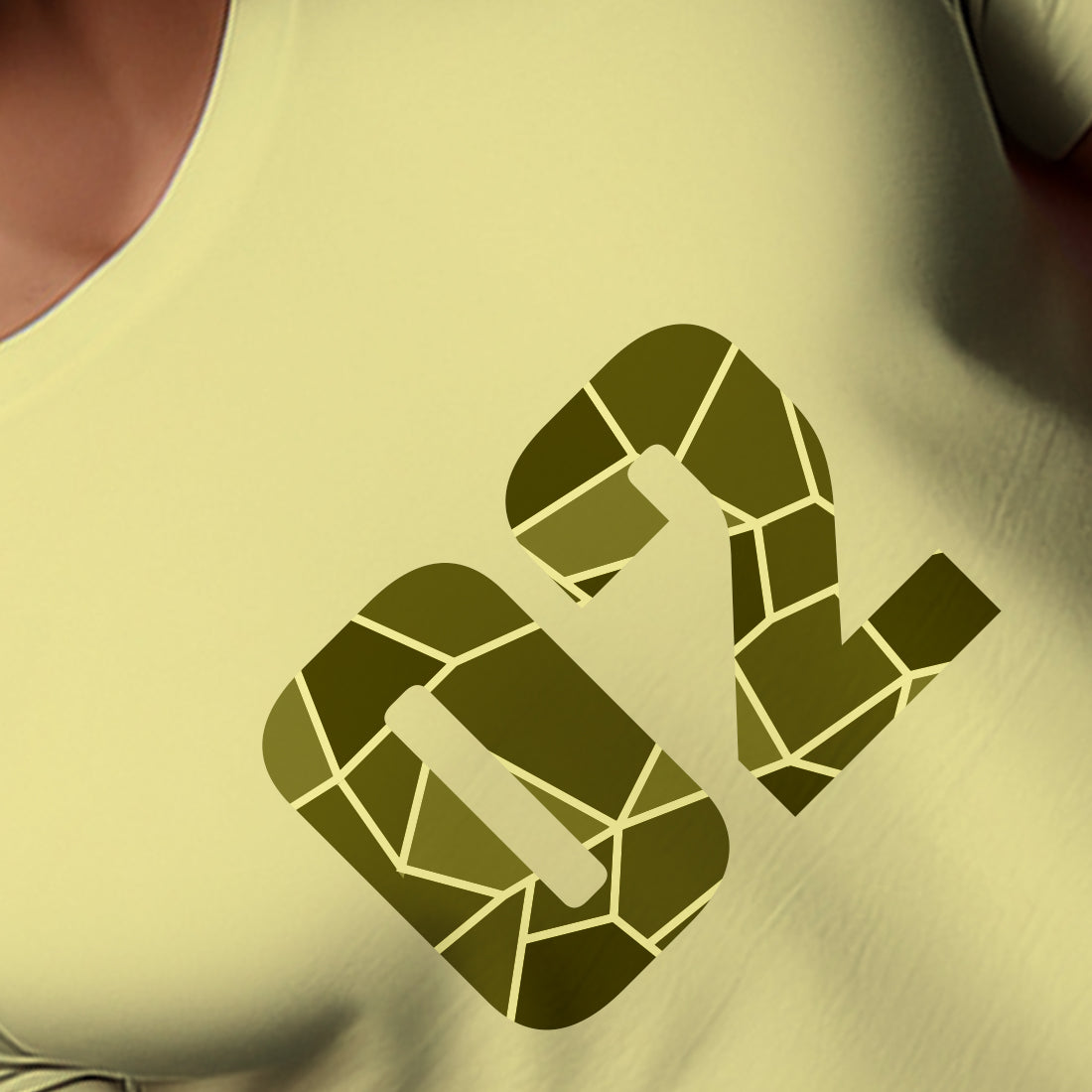 02 Number Men Unisex T-Shirt (Butter Yellow)