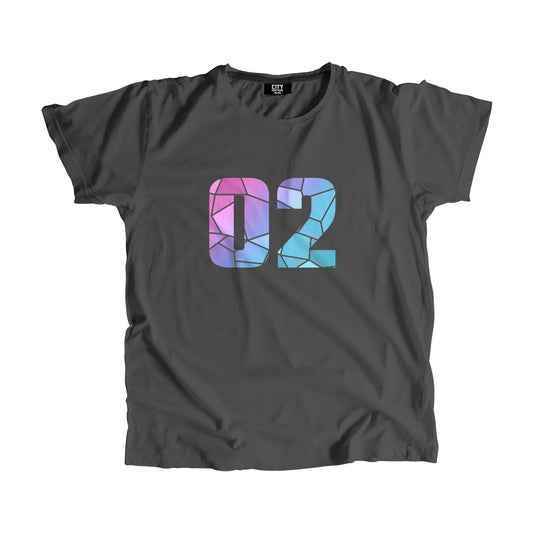 02 Number Men Unisex T-Shirt (Charcoal Grey)