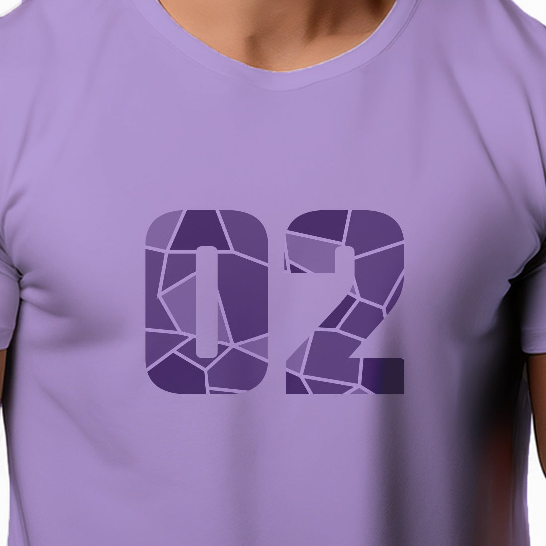 02 Number Men Unisex T-Shirt (Iris Lavender)