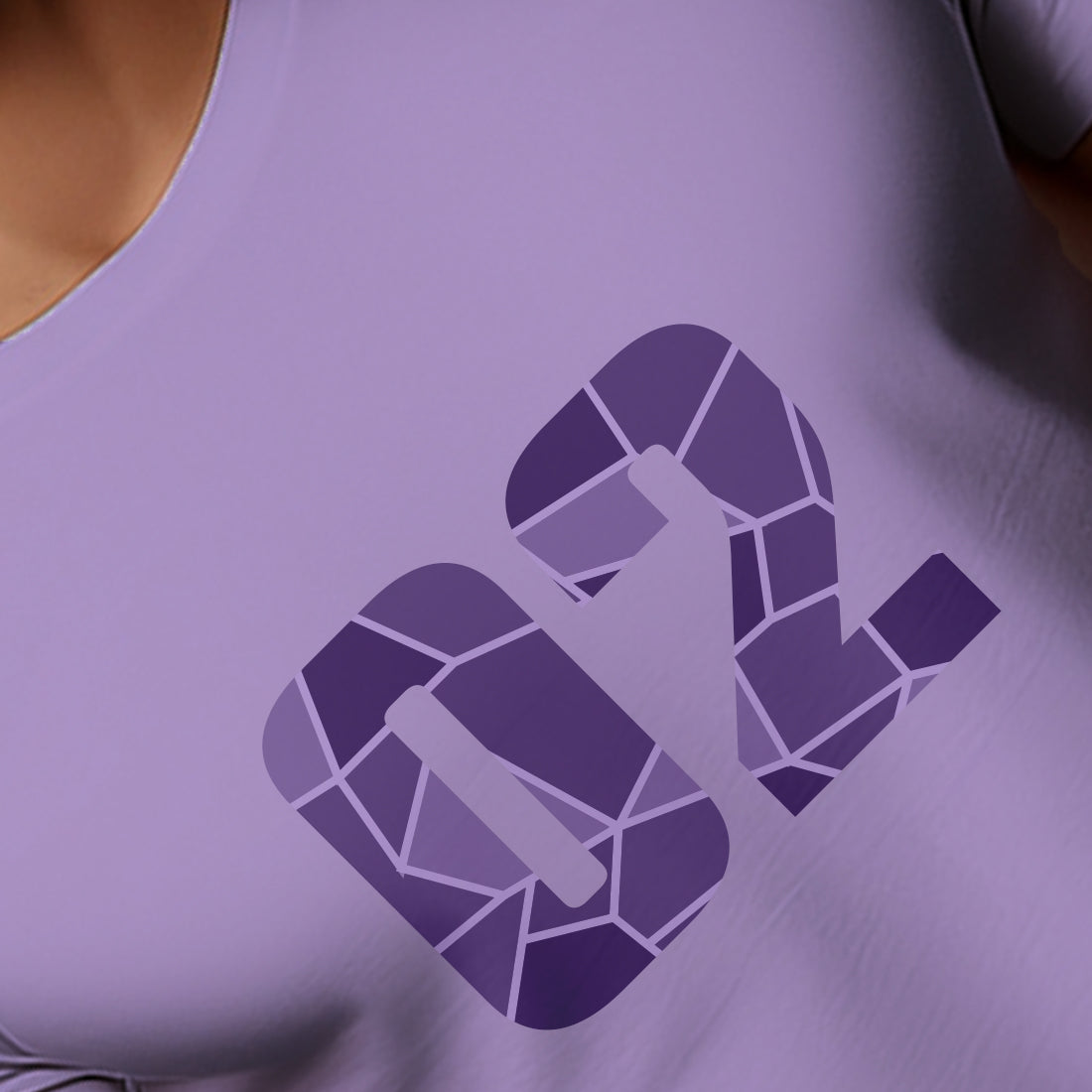 02 Number Men Unisex T-Shirt (Iris Lavender)