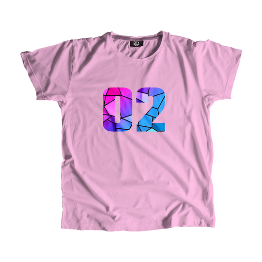 02 Number Men Unisex T-Shirt (Light Pink)