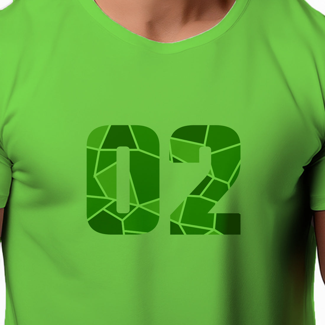 02 Number Men Unisex T-Shirt (Liril Green)