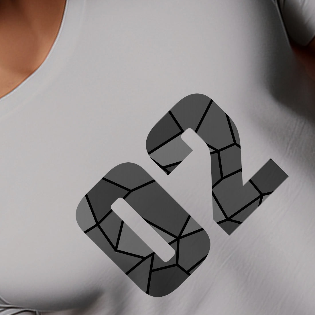 02 Number Men Unisex T-Shirt (Melange Grey)