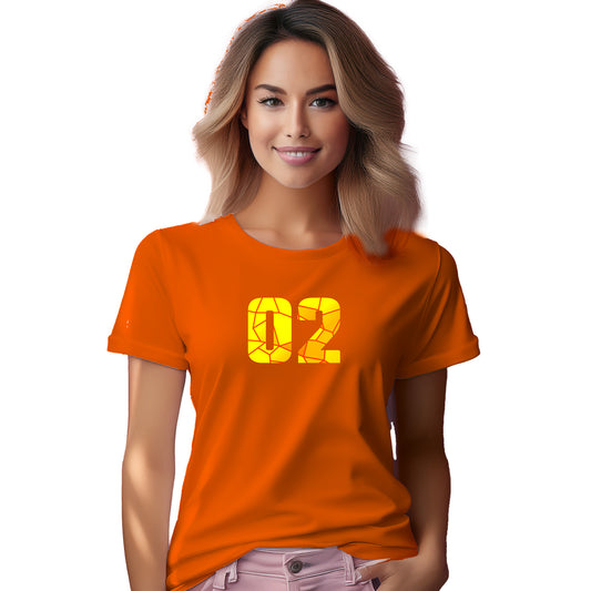 02 Number Women T-Shirt (Orange)