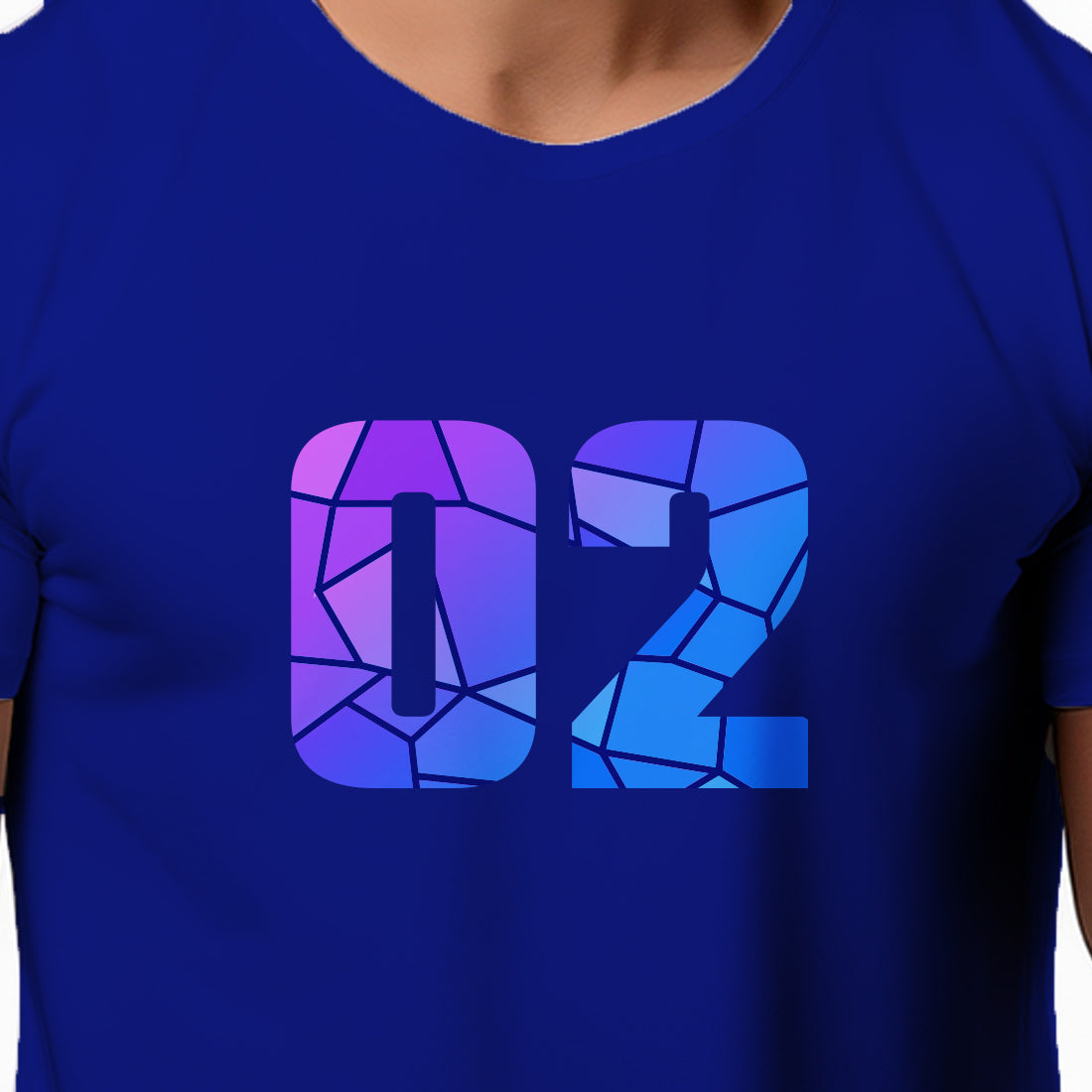 02 Number Men Unisex T-Shirt (Royal Blue)