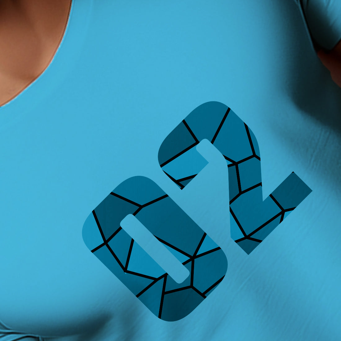 02 Number Men Unisex T-Shirt (Sky Blue)
