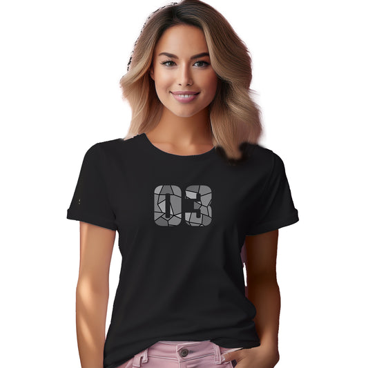 03 Number Women T-Shirt (Black)