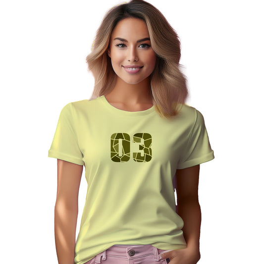 03 Number Women T-Shirt (Butter Yellow)