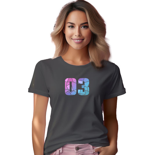 03 Number Women T-Shirt (Charcoal Grey)