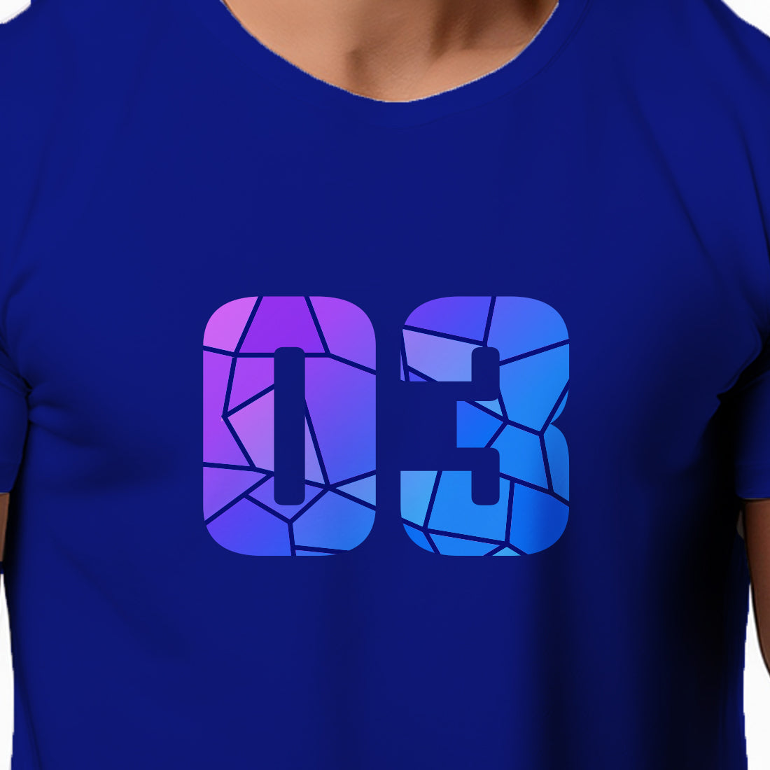 03 Number Men Unisex T-Shirt (Royal Blue)