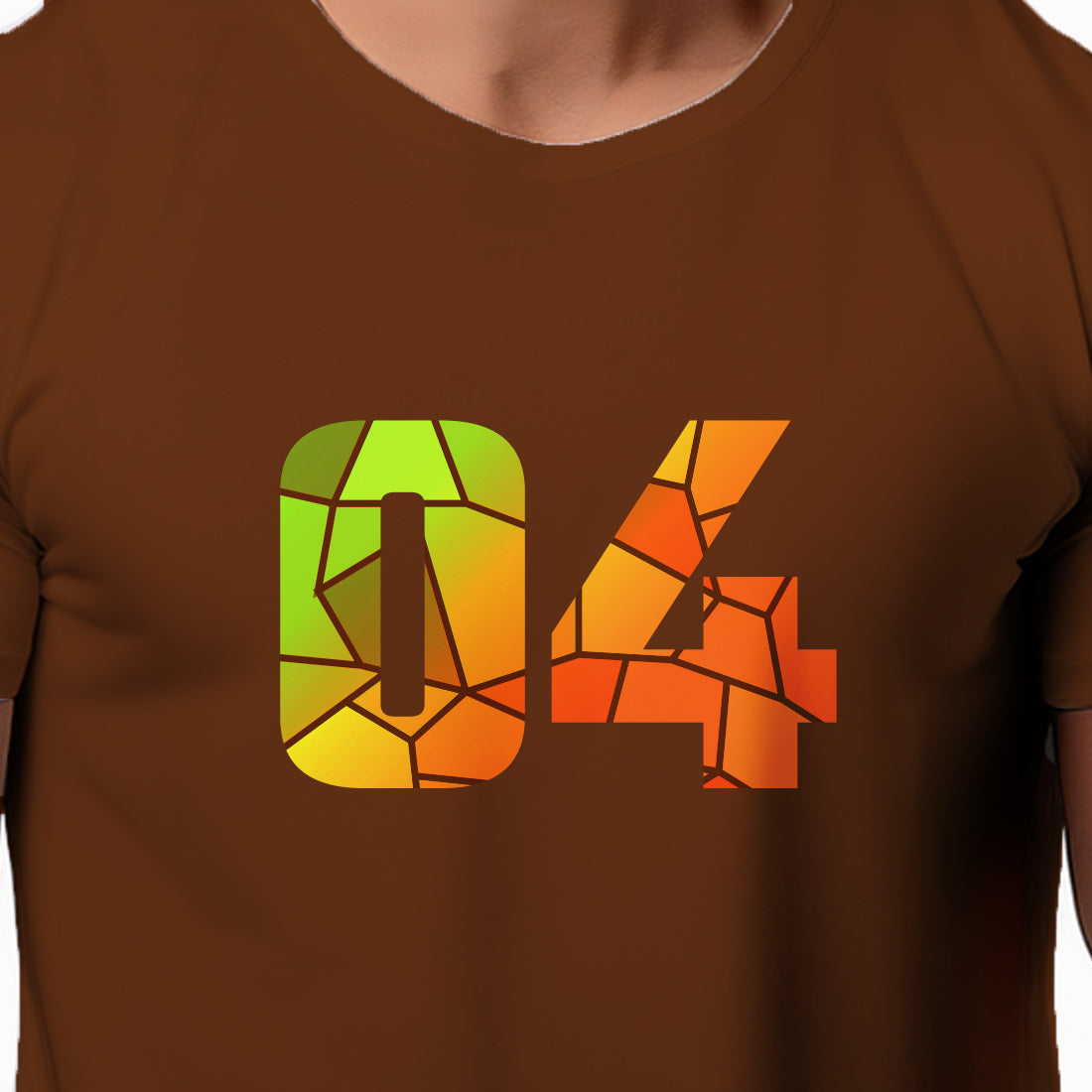 04 Number Men Unisex T-Shirt (Brown)