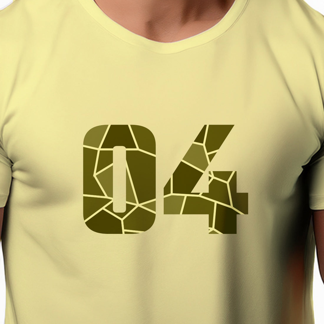04 Number Men Unisex T-Shirt (Butter Yellow)