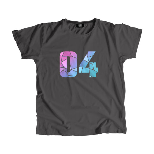 04 Number Men Unisex T-Shirt (Charcoal Grey)