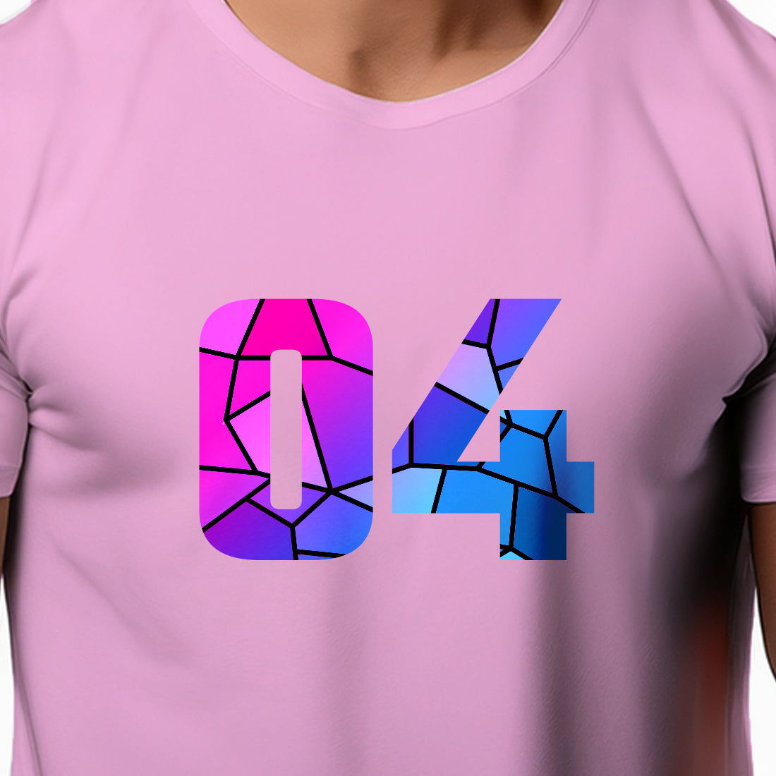 04 Number Men Unisex T-Shirt (Light Pink)