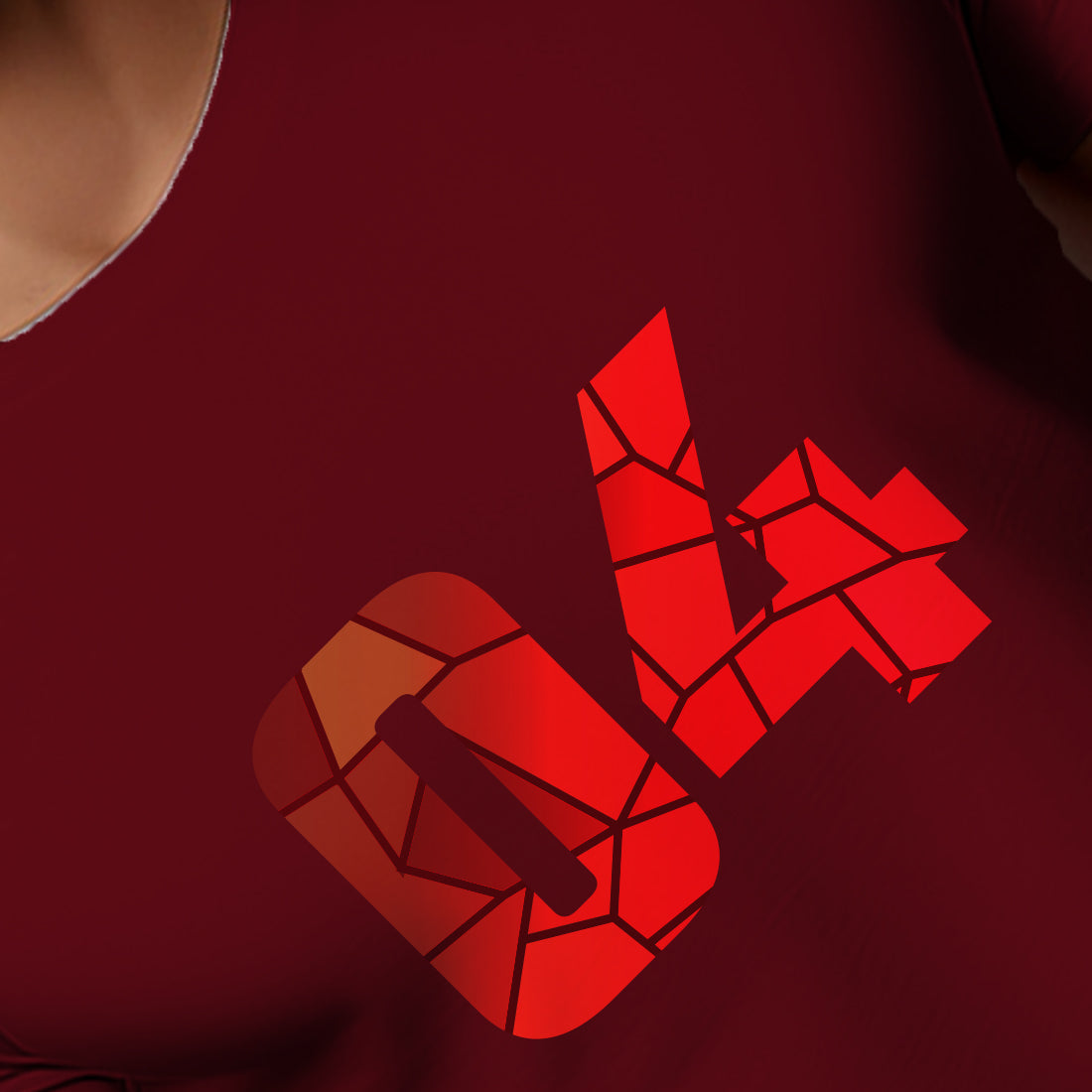 04 Number Men Unisex T-Shirt (Maroon)