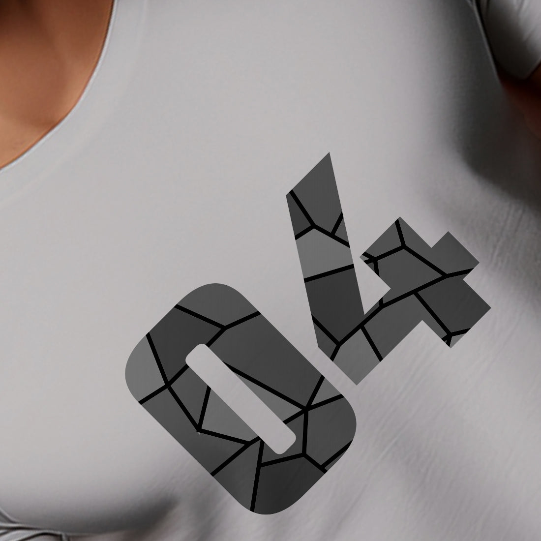 04 Number Men Unisex T-Shirt (Melange Grey)