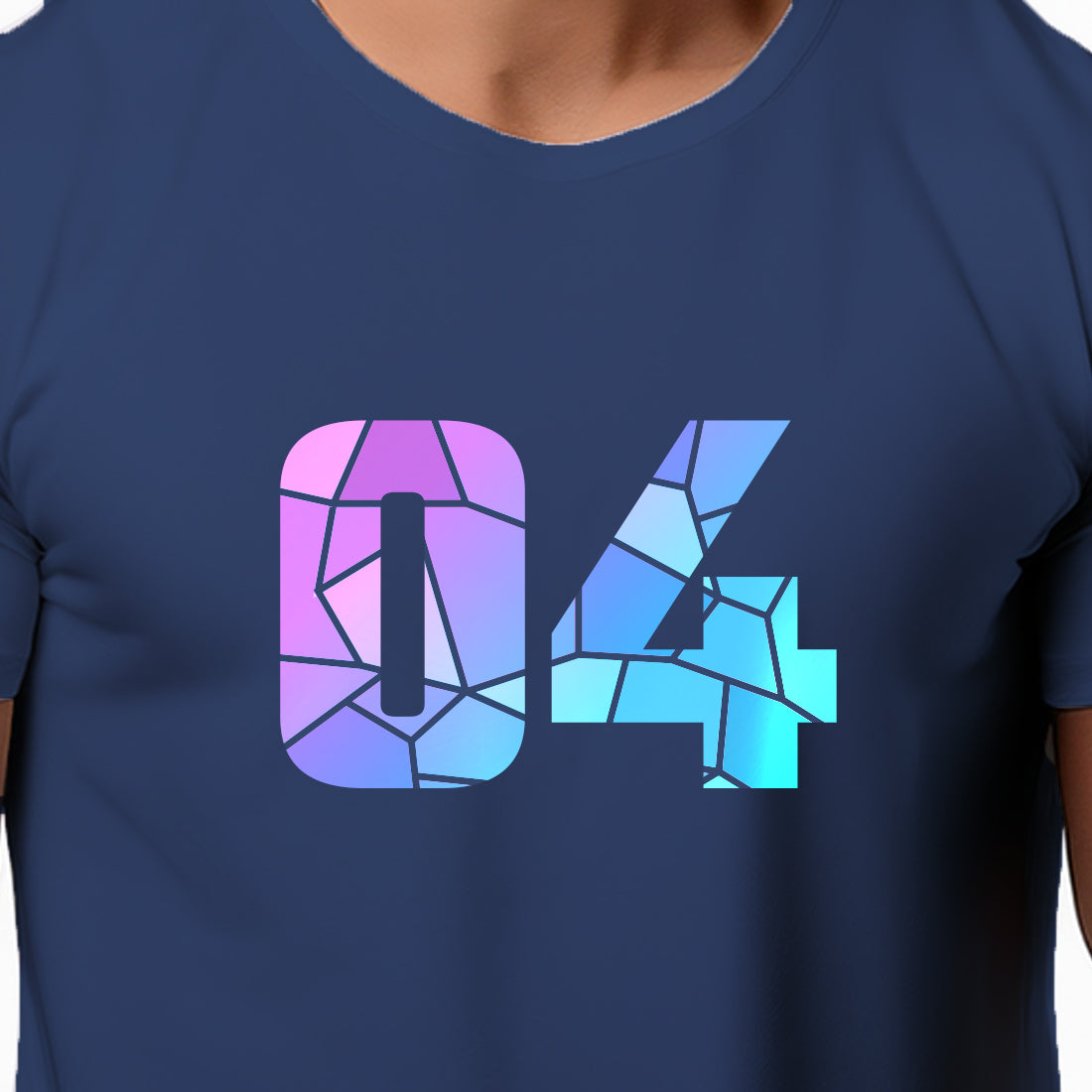 04 Number Men Unisex T-Shirt (Navy Blue)