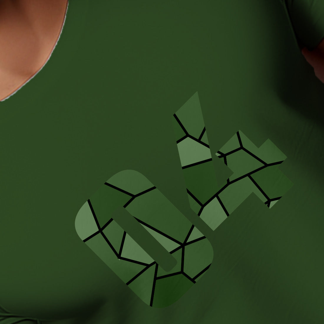 04 Number Men Unisex T-Shirt (Olive Green)