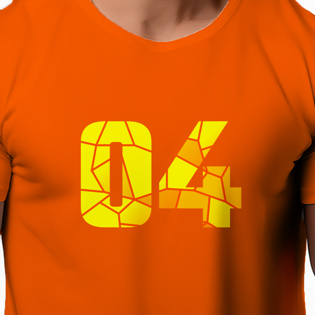 04 Number Men Unisex T-Shirt (Orange)