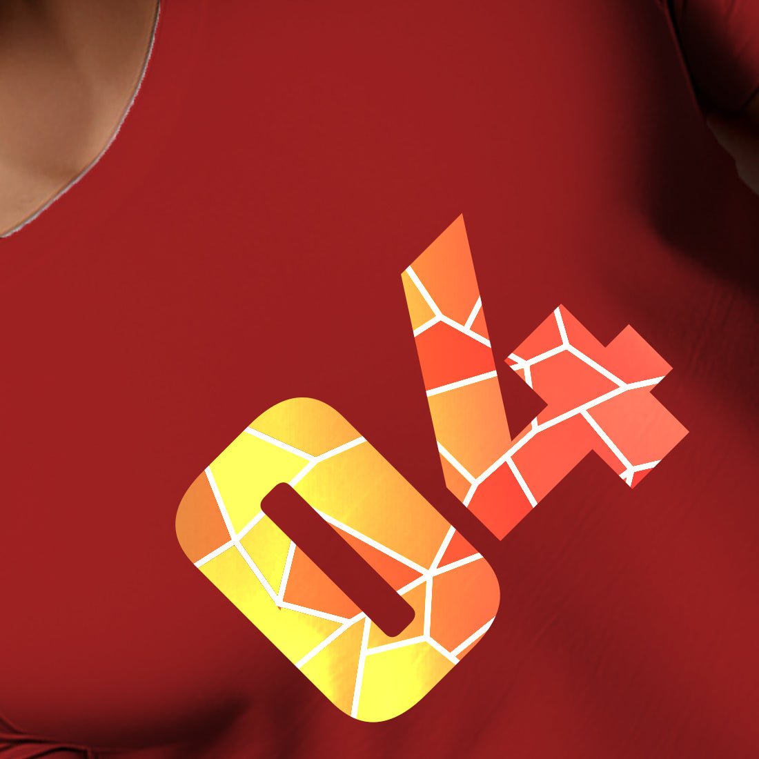 04 Number Men Unisex T-Shirt (Red)