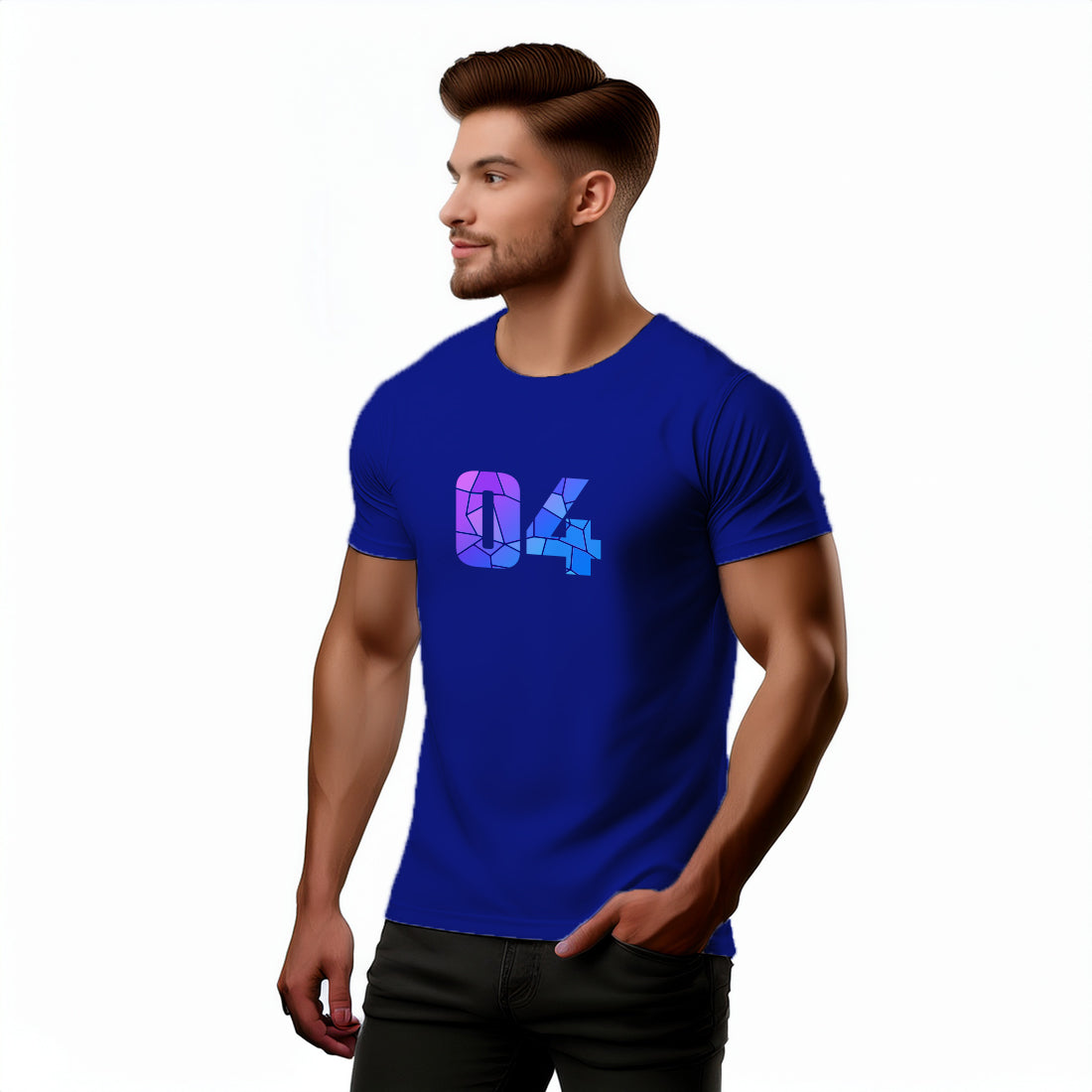 04 Number Men Unisex T-Shirt (Royal Blue)
