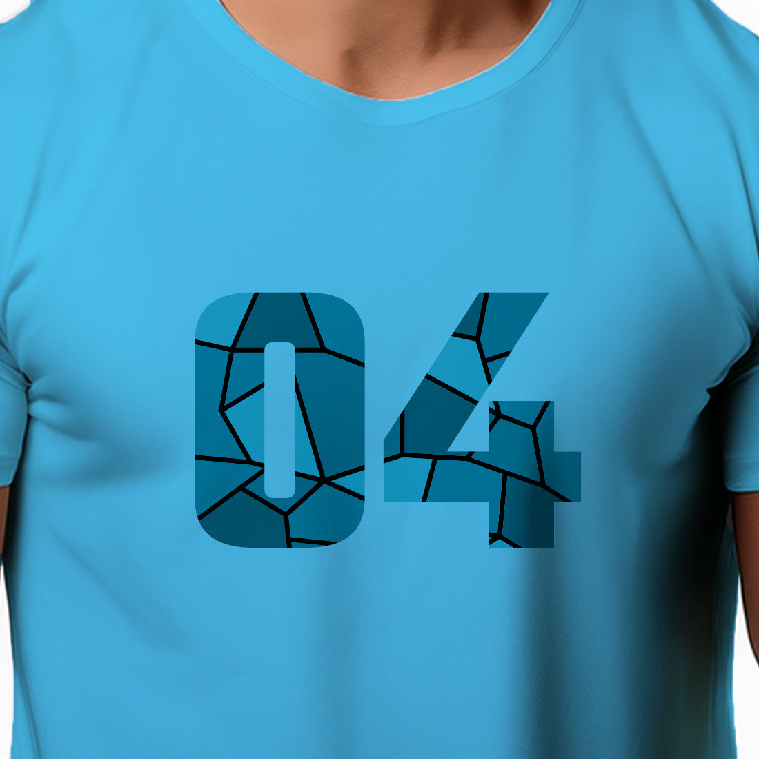 04 Number Men Unisex T-Shirt (Sky Blue)