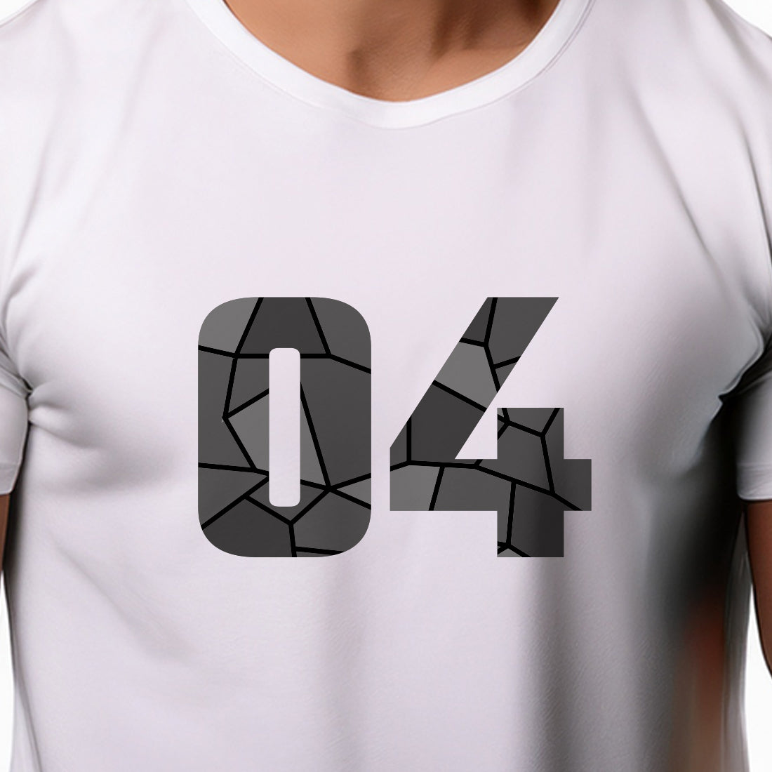 04 Number Men Unisex T-Shirt (White)
