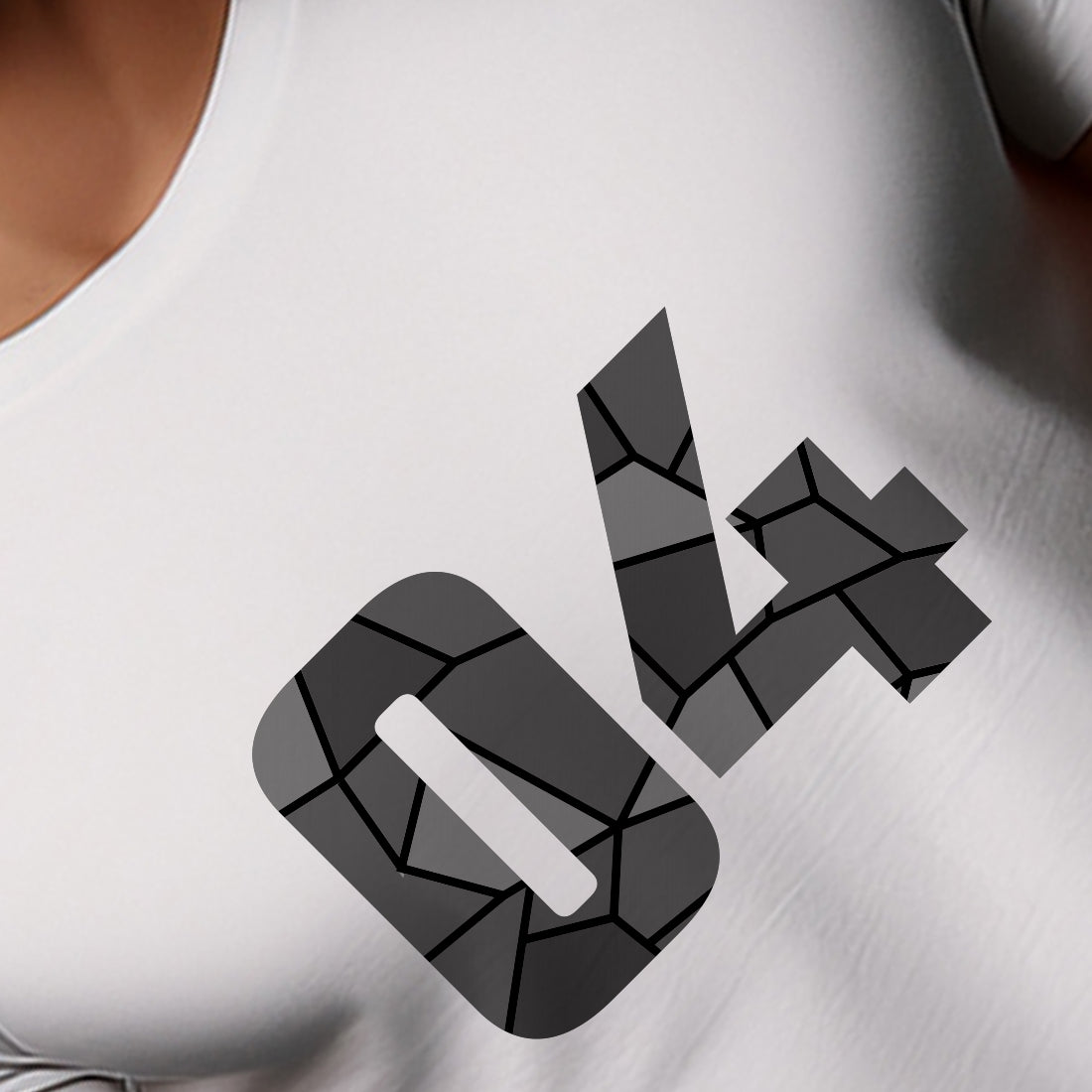 04 Number Men Unisex T-Shirt (White)