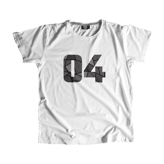 04 Number Men Unisex T-Shirt (White)