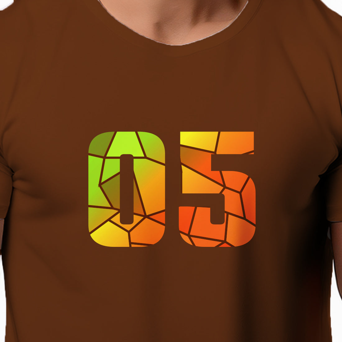 05 Number Men Unisex T-Shirt (Brown)