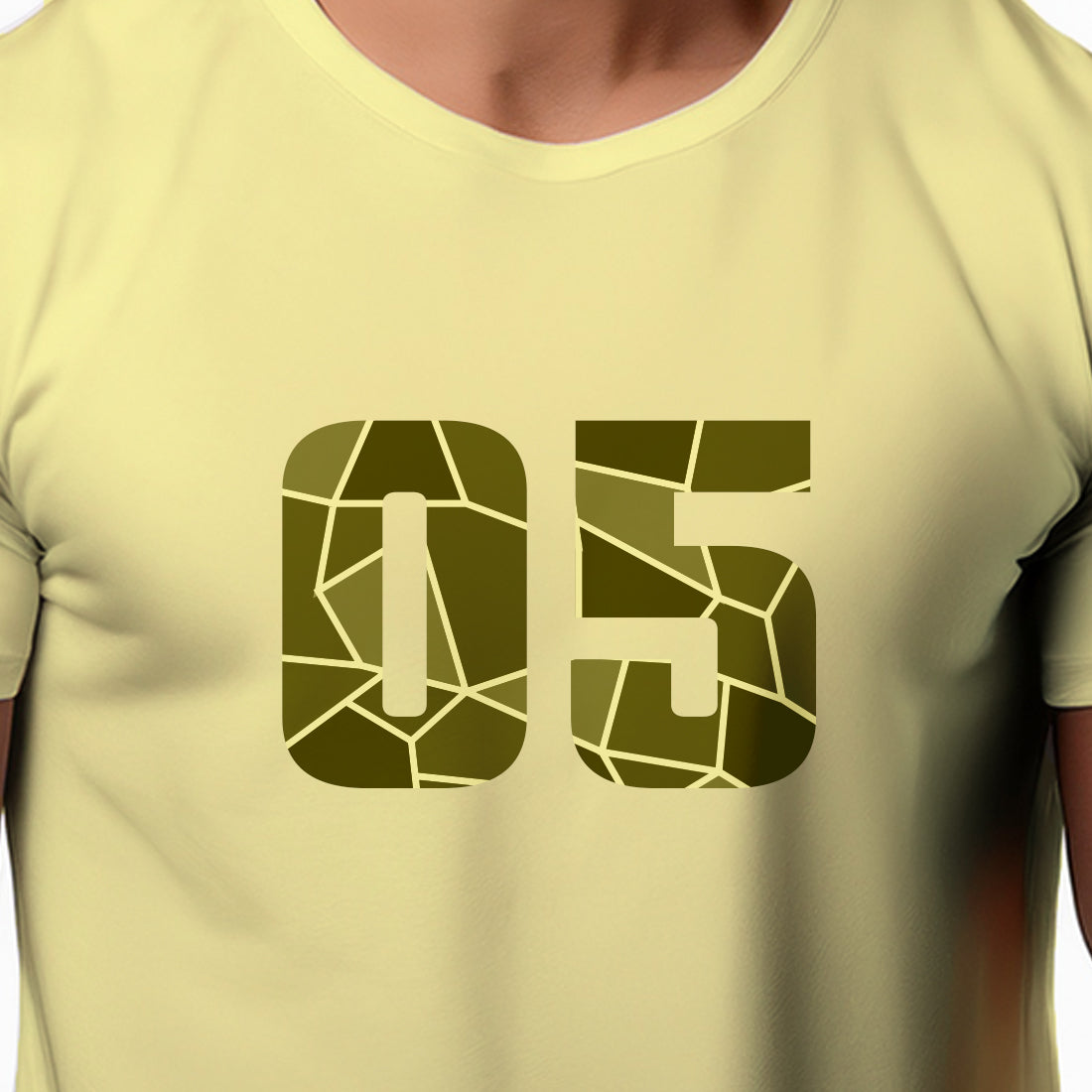05 Number Men Unisex T-Shirt (Butter Yellow)