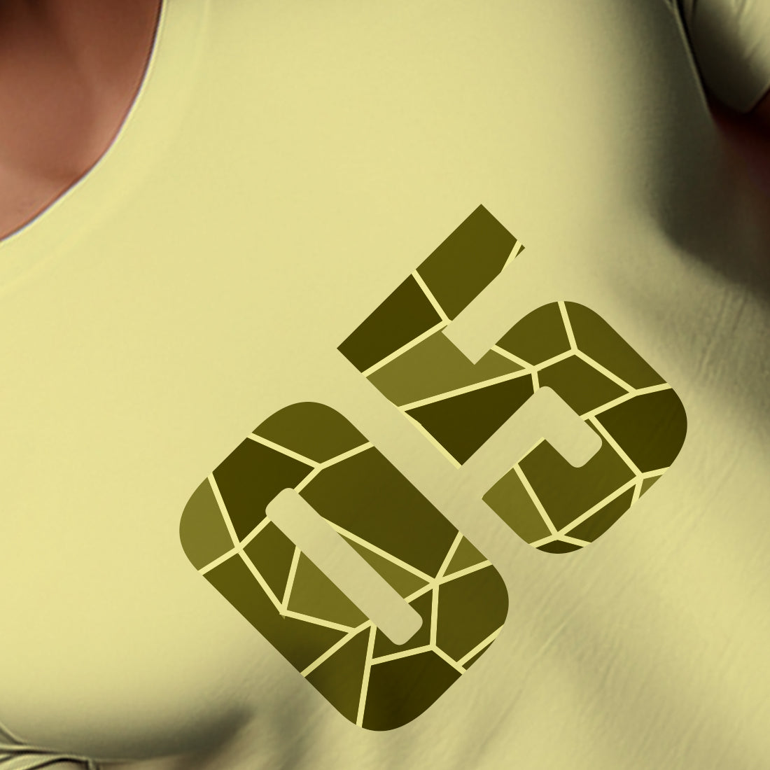 05 Number Men Unisex T-Shirt (Butter Yellow)
