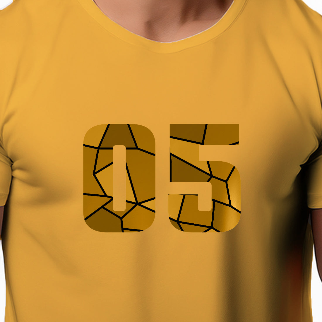 05 Number Men Unisex T-Shirt (Golden Yellow)