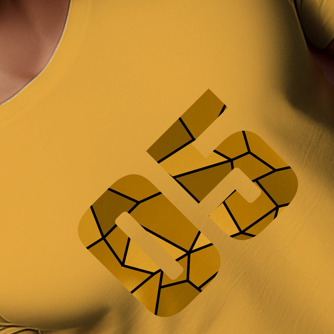 05 Number Men Unisex T-Shirt (Golden Yellow)