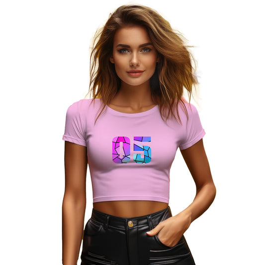 05 Number Women Crop Top (Light Pink)