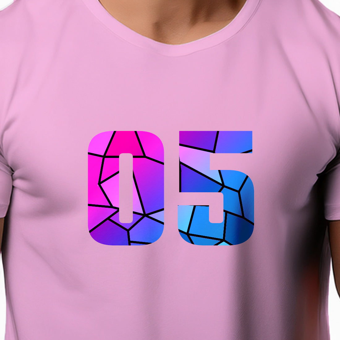 05 Number Men Unisex T-Shirt (Light Pink)