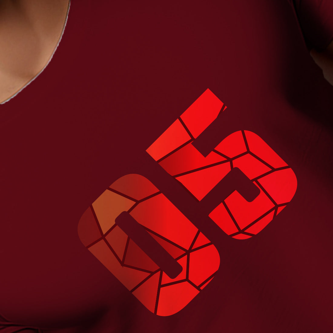 05 Number Men Unisex T-Shirt (Maroon)