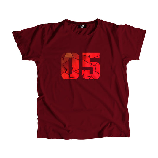 05 Number Men Unisex T-Shirt (Maroon)