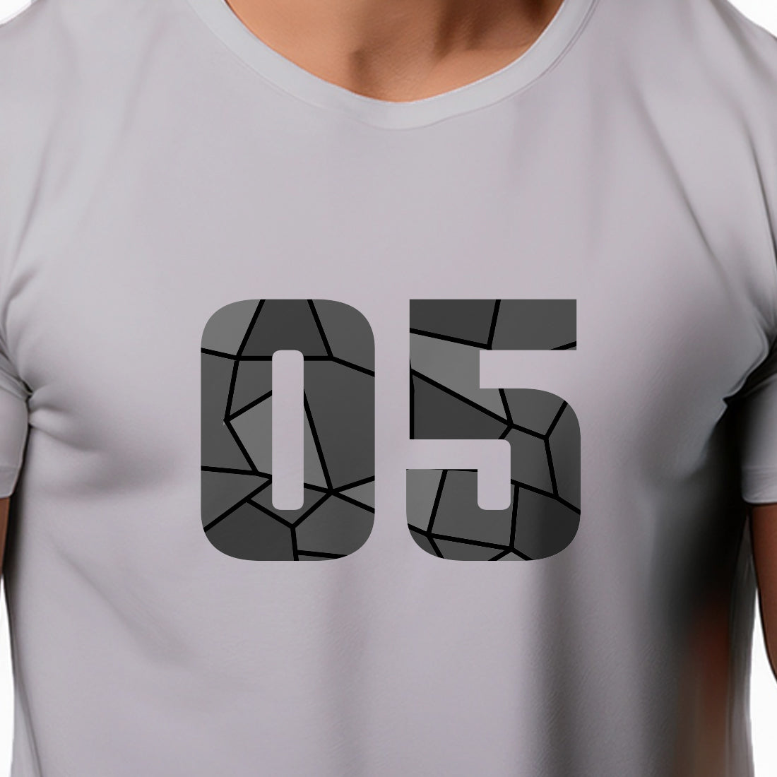 05 Number Men Unisex T-Shirt (Melange Grey)