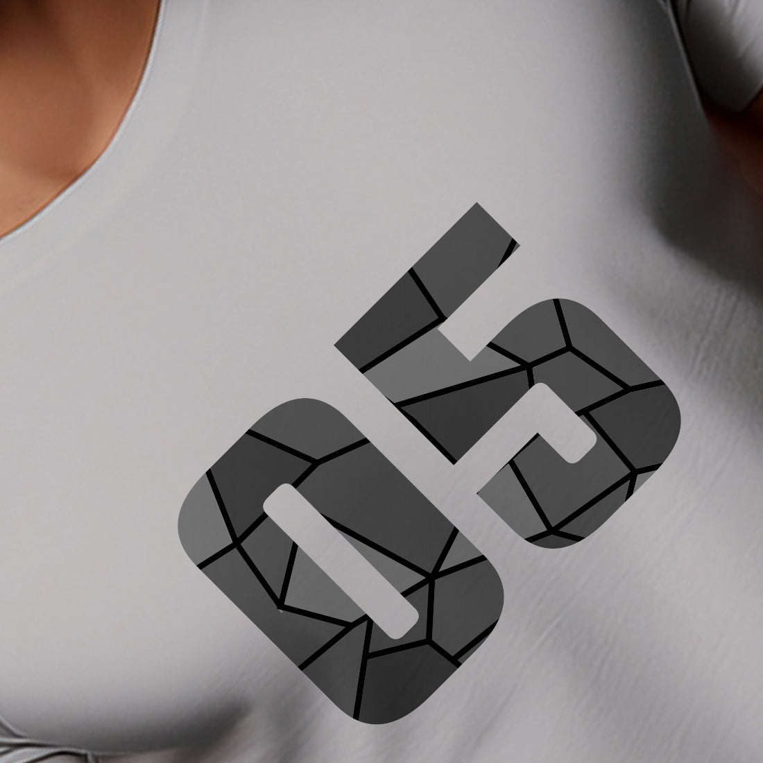 05 Number Men Unisex T-Shirt (Melange Grey)